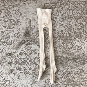 Hanna Andersson cream white girls tights leggings